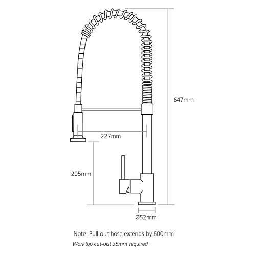Caple TORRENT Professional Pull Out Kitchen Tap