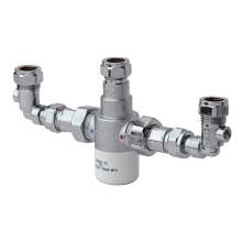 Bristan 15mm Thermostatic Mixing Valve with Isolation Elbows - MT503CPISOELB
