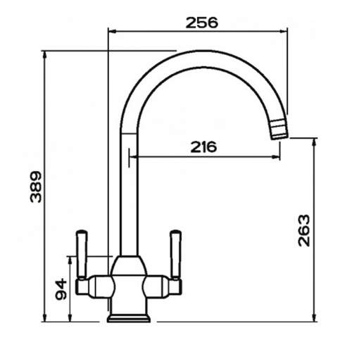 Clearwater Alzira Brushed Copper Twin Lever Monobloc Kitchen Tap