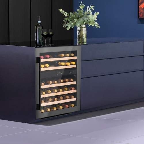 Caple WI6133GM Sense Undercounter Dual Zone Gunmetal Wine Cabinet