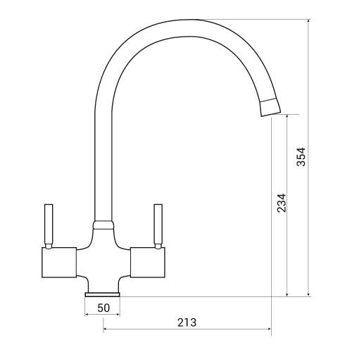 Reginox THAMES Twin Lever Kitchen Tap