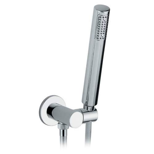 Abode Circular Combined Wall Outlet, Handshower & Bracket in Chrome