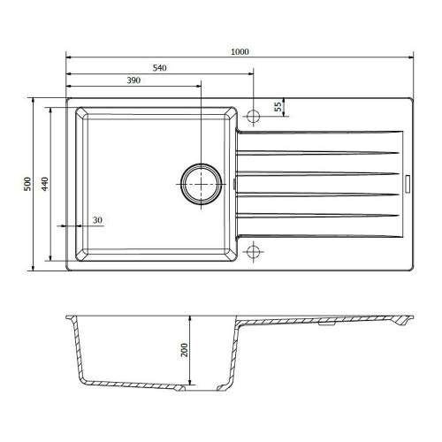 Reginox Harlem 10 Single Bowl Granite Sink