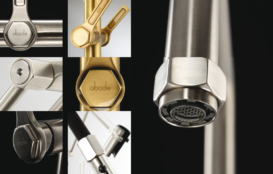 ABode HEX collection of kitchen taps