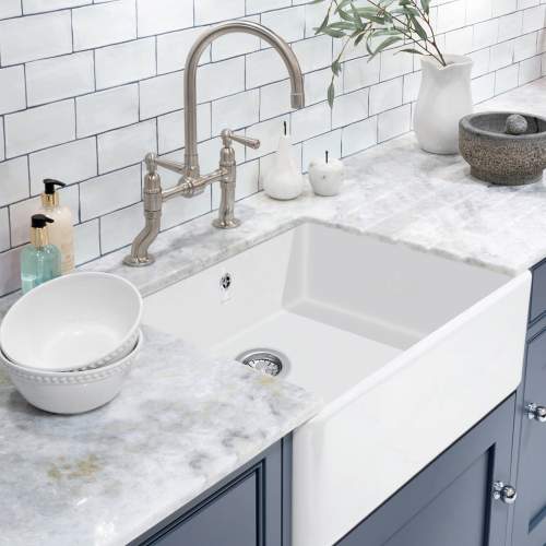 Caple Shapwick Ceramic Sit-On Kitchen Sink