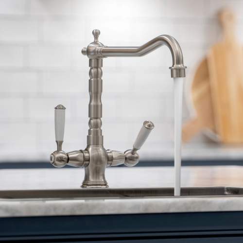 Caple Hadley Twin Lever Traditional Kitchen Tap