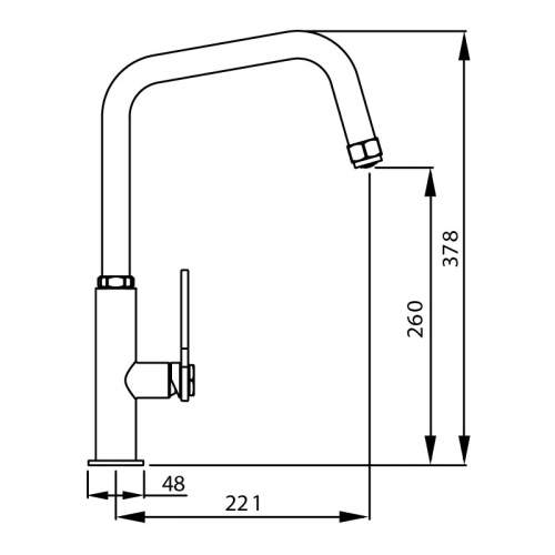 Abode HEX Single Lever Kitchen Tap Dimensions