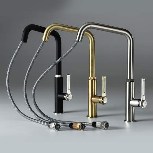 Abode HEX Single Lever Pull Out Kitchen Tap