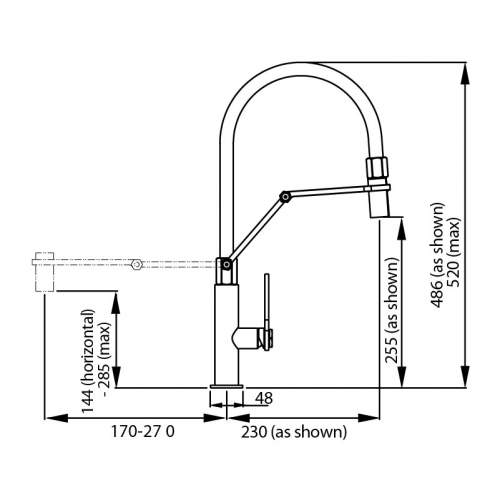 Abode HEX Professional Single Lever Pull Out Kitchen Tap AT2094