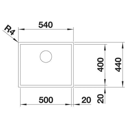 Blanco ZEROX 500-IF Durinox Inset 1.0 Bowl Sink