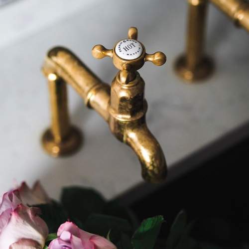 Perrin and Rowe 4338 Mayan Kitchen tap in Polished Brass