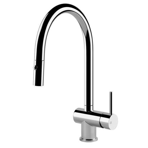 Gessi Oxygen 50317 Side Lever Mixer with Swivel C-Spout and Pull-Out Spray