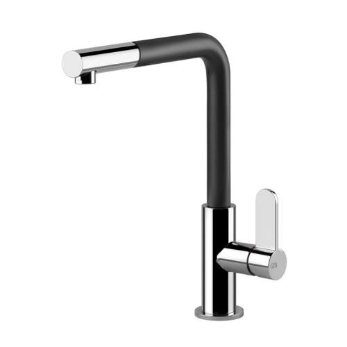 Gessi Helium Side Lever L-Spout Mixer Tap with Pull-Out Spray