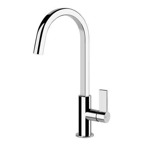 Gessi Helium Single Side Lever Mixer Tap with Swivel Square C-Spout