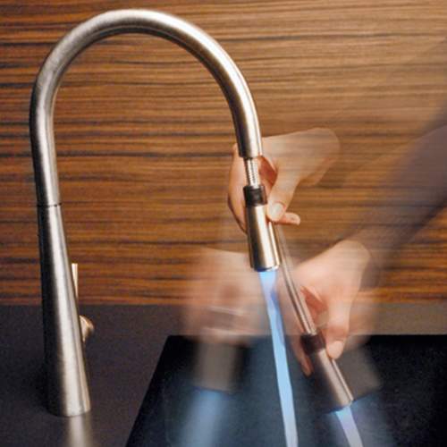 Gessi Just Single Lever Pull-Out Kitchen Tap with LED Light