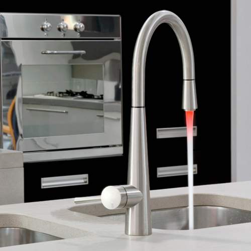 Gessi Just Single Lever Pull-Out Kitchen Tap with LED Light