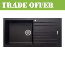 Bluci Turano Single Bowl Black Granite Kitchen Sink