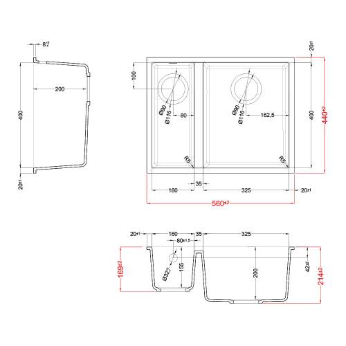 Reginox Quadra 150 Undermount 1.5 Bowl Granite Kitchen Sink