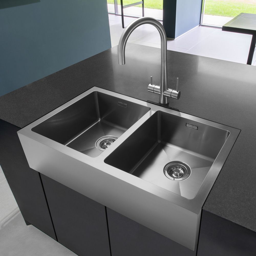 Caple Stainless Steel Double Bowl Belfast Kitchen Sink