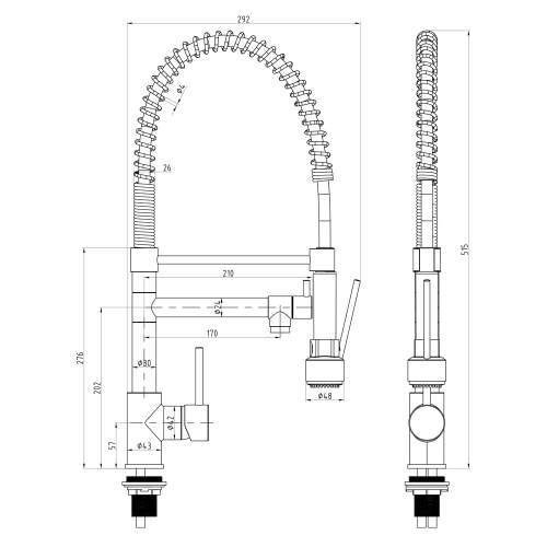 Reginox Arndel Professional Style Flexible Spout Kitchen Tap