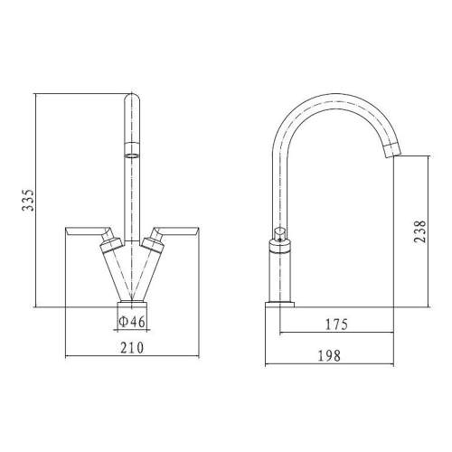 Reginox Truro Dual Lever Kitchen Tap