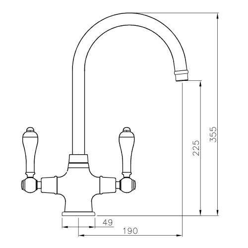 Abode LUDLOW Monobloc Kitchen Tap