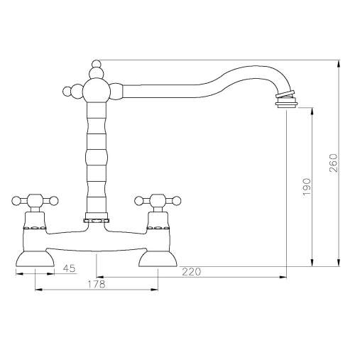 Abode Melford Bridge Kitchen Mixer Tap - AT1045