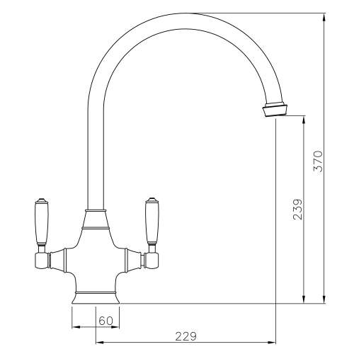 Abode ASTBURY Twin Lever Mixer Kitchen Tap