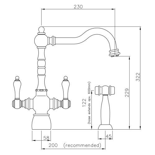 Abode BAYENNE Dual Lever Mixer With Handspray