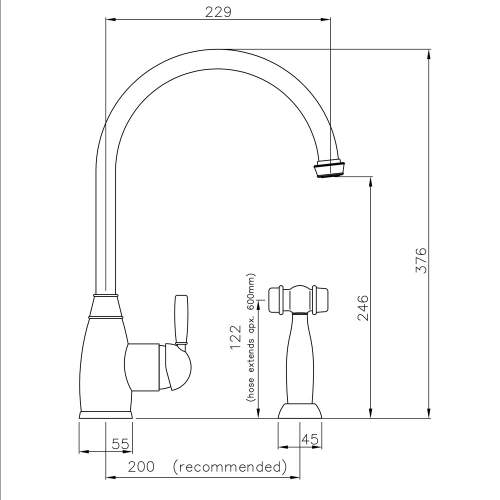 Abode BROMPTON Mixer With Handspray