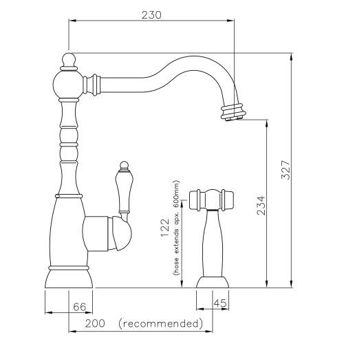 Abode BAYENNE Kitchen Mixer With Handspray