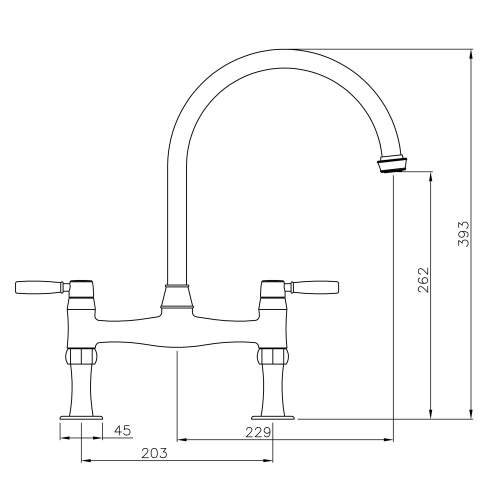 Abode BROMPTON Bridge Kitchen Tap