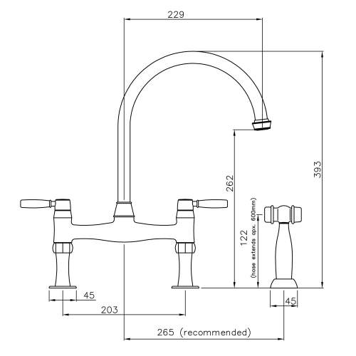 Abode BROMPTON Bridge Tap w Handspray