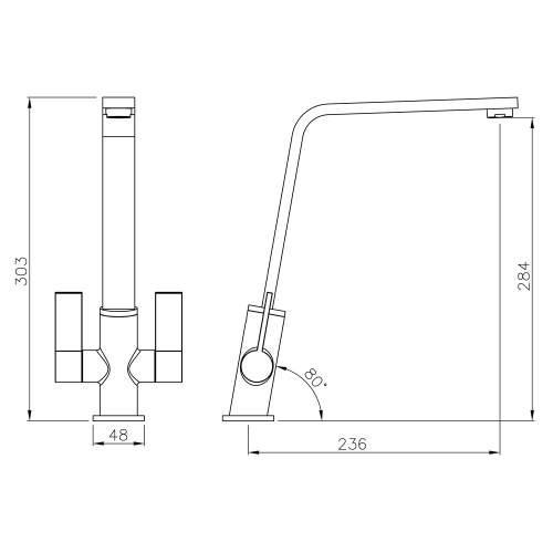 Abode LINEAR FLAIR Monobloc Kitchen Tap