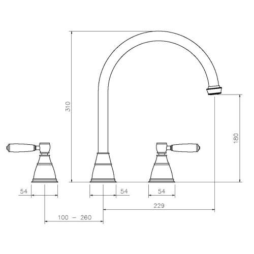 Abode ASTBURY 3 Part Mixer Kitchen Tap