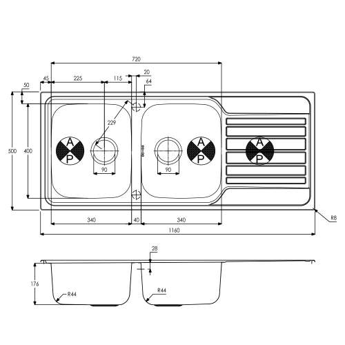 Abode AW5060 CONNEKT 2.0 Bowl Sink