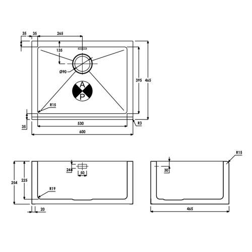 Abode Stainless Steel Belfast Kitchen Sink