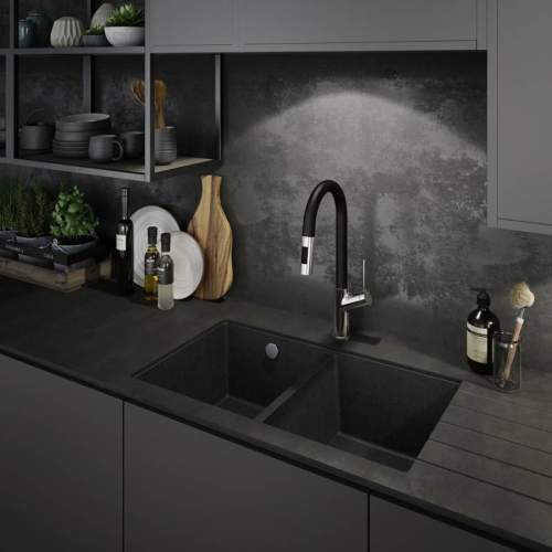 Abode MATRIX SQGR15 2.0 Bowl Granite Kitchen Sink