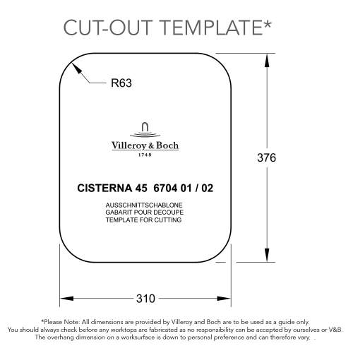 Villeroy & Boch CISTERNA 45 Undermount Kitchen Sink