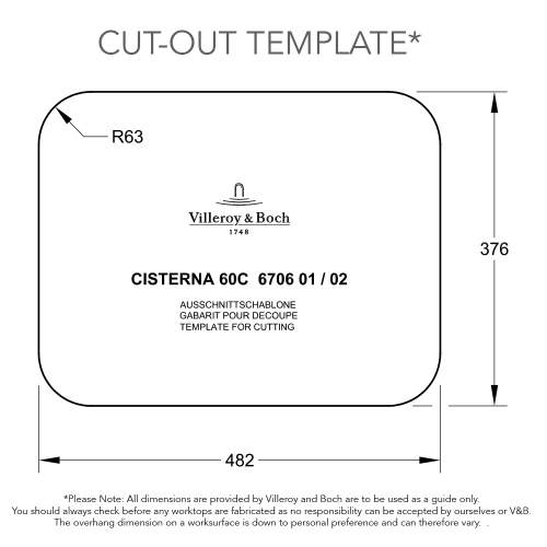 Villeroy & Boch CISTERNA 60C Undermount Kitchen Sink