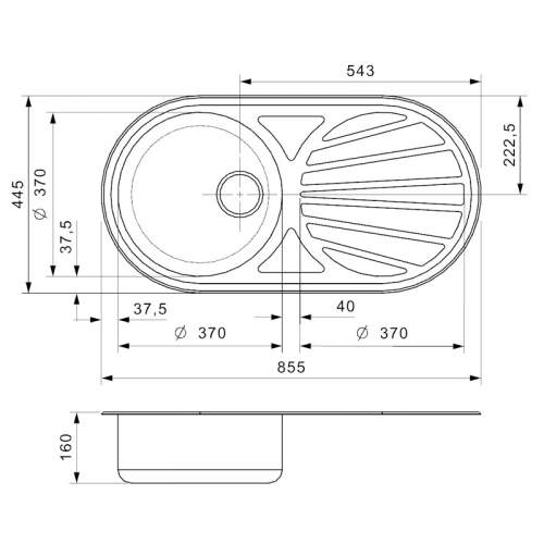 Reginox GALICIA Single Bowl Kitchen Sink and Round Drainer