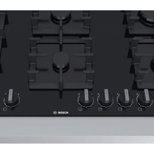 Bosch Serie 6 PPS9A6B90 90 cm Tempered Black Glass Gas Hob