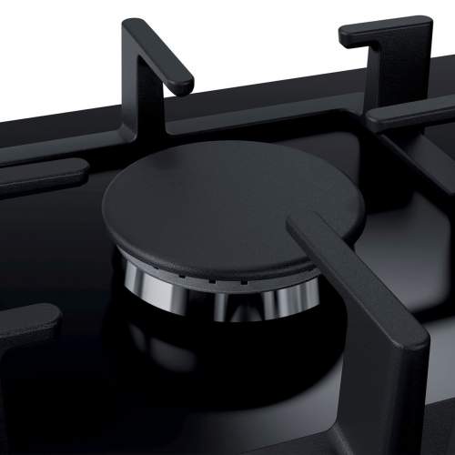 Bosch Serie 6 PPQ7A6B90 75 cm Tempered Black Glass Gas Hob