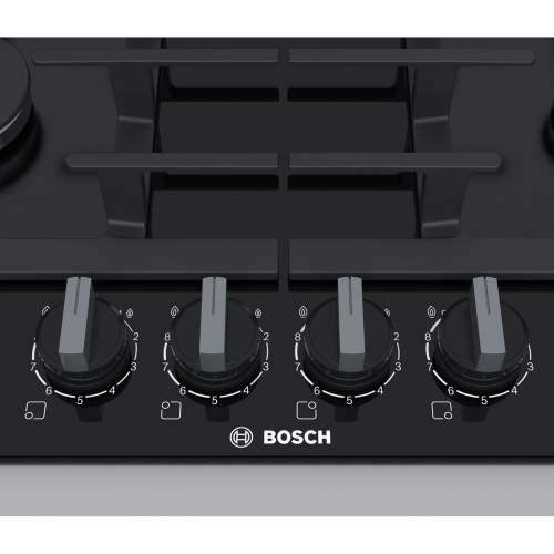 Bosch Serie 6 PPP6A6B90 60cm Tempered Black Glass Gas Hob