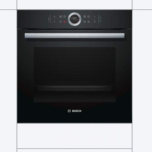 Bosch Serie 8 HBG674BB1B Black Built-In Pyrolytic Single Oven