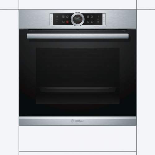 Bosch Serie 8 HBG674BS1B Stainless Steel Built-In Pyrolytic Single Oven