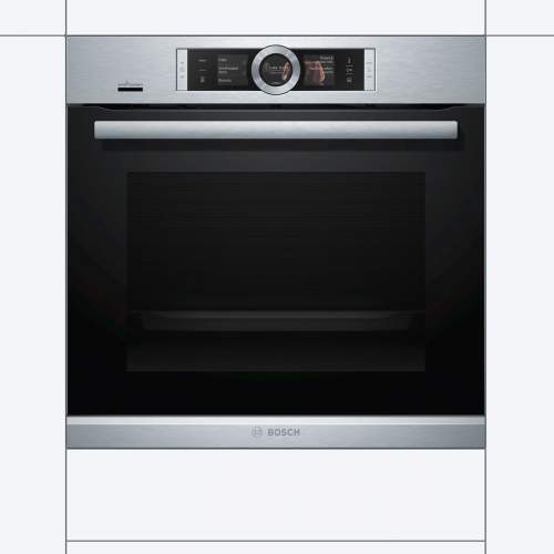 Bosch Serie 8 HRG6769S6B Built-In Single Oven with Steam Function