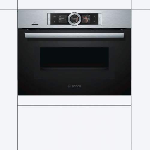 Bosch Serie 8 CMG676BS6B Built-In Compact Combination Microwave Oven