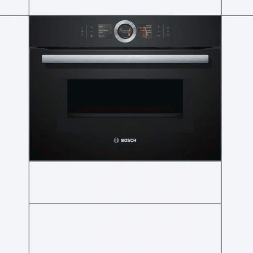 Bosch Serie 8 CMG656BB6B Black Built-In Compact Combination Microwave Oven