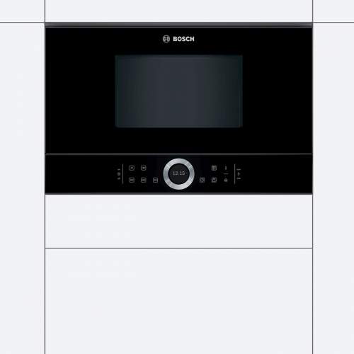 Bosch Serie 8 BFL634GB1B 39cm Black Built-In Microwave Oven